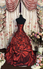 Red A Line Ball Gown Long Evening Party Dress