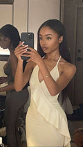 White Long Prom Dresses Unique Formal Gowns for Black Girls