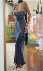 Blue Mermaid Prom Dress ,Long Party Dress      cg25261