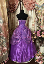 A Line Purple Strapless Prom Gown Unique Long Evening Dresses    cg25330