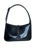 Saint Laurent Black Le 5 A 7 Hobo Patent Leather Bag