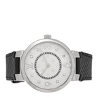 Stainless Steel Epi Diamond 33mm Tambour Slim Quartz Watch Black