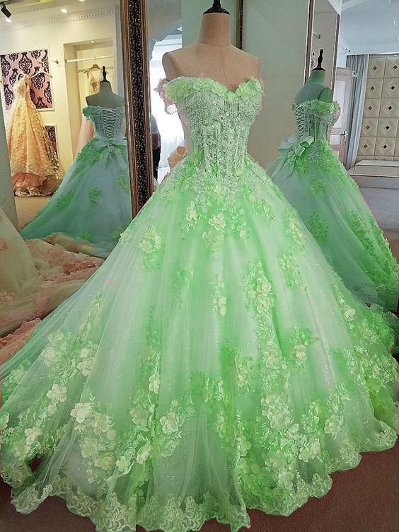 Sweet 16 Dresses Pink Lace Floral Prom Dresses Ball Gown Off The Shoulder Elegant Beaded Luxury Prom Gown