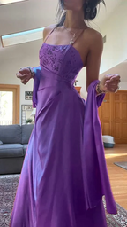Gorgeous Pink A Line Beaded Prom Dress Long Evening Gown