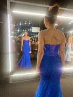 Hot Pink Mermaid Long Prom Gown Evening Dress