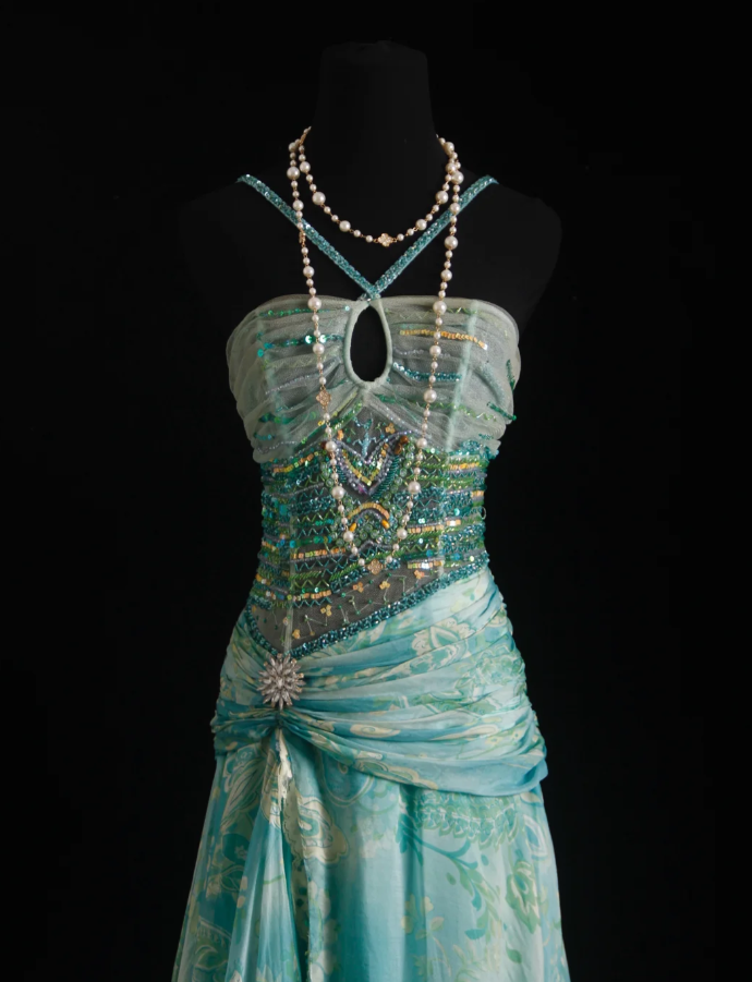 Classy Mint Green Chiffon Print Floral Beaded Mermaid Long Party Dress Formal Birthday Evening Gown