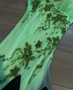 Vintage Green Prom Party Dress Beading Evening Dress Birthday Outfit cg26358