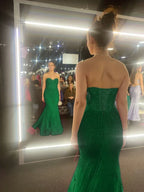 Hot Pink Mermaid Long Prom Gown Evening Dress