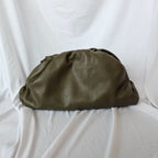 Bottega Veneta Olive Green Leather The Pouch Clutch