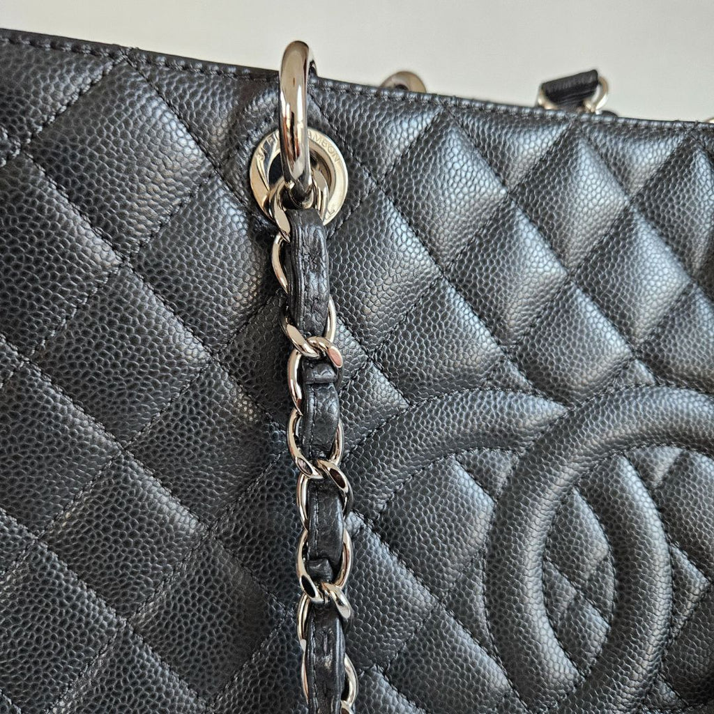 Chanel Black Quilted Caviar Grand Shopping Tote (GST) XL