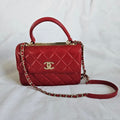 Chanel Trendy CC Red Quilted Top Handle Bag