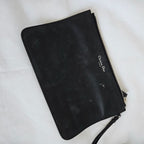 Dior Metallic Blue/Black Tweed and Leather Medium