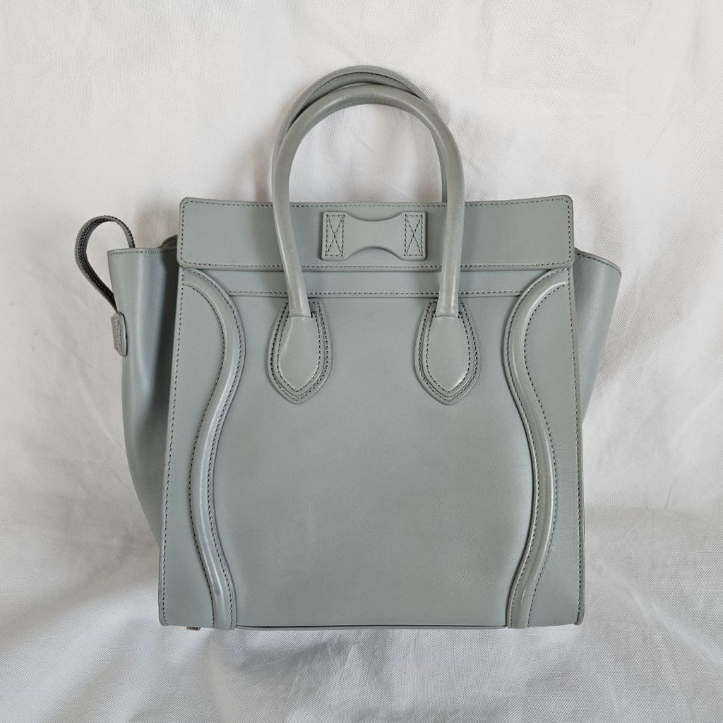 Celine Grey Leather Mini Luggage Tote