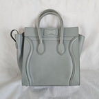 Celine Grey Leather Mini Luggage Tote