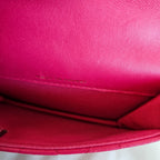 Chanel dark pink quilted lambskin top handle micro top handle flap bag