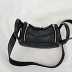 Hermès Black Clemence Leather Lindy Mini Shoulder Bag