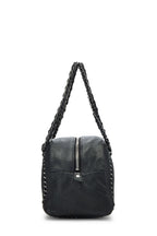 Chanel Black Bowling Bag Ligne Leather Lambskin Medium Satchel