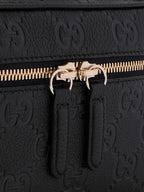 GUCCI GG Emblem mini debossed textured-leather shoulder bag