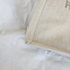 Saint Laurent Rive Gauche Tote Bag in Linen and Leather
