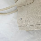 Saint Laurent Rive Gauche Tote Bag in Linen and Leather