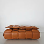 Bottega Veneta Orange Intrecciato Leather Cassette Padded Chain Bag