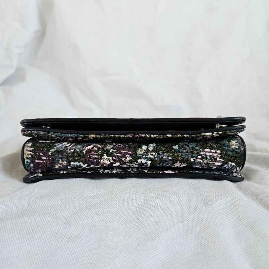 Miu Miu Leather trimmed qppliqued floral-jacquard bag