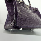 Hermès Birkin 25 Amethyst Crocodile Palladium Hardware