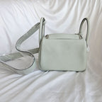 Hermes Mini Lindy Gris Neve Leather Bag