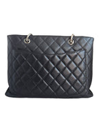Chanel Black Caviar Leather Grand Shopper SHW Tote (GST) Bag