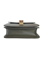 Celine Khaki Green Leather Classic Box Shoulder Bag