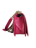 Chanel Red Quilted Leather Boy Flap Bag
