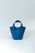 H PICOTIN CARGO DESERT TOILE CANVAS WITH PALLADIUM HARDWARE BLUE 18CM