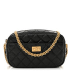 Aged Calfskin Quilted Mini Reissue Camera Case Black