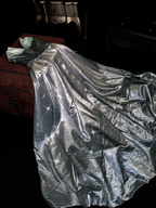 Silver strapless fitted long ball gown R7054