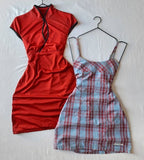 Red sexy slim waist skirt homecoming dress R2672