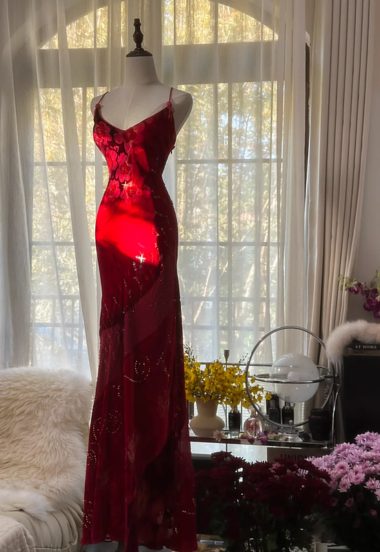 Pink retro floral print halter top, fitted waist, sexy long ball gown R7731