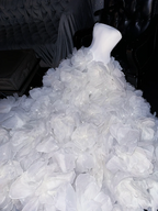White strapless fitted waist ball gown/bridal dress R8713
