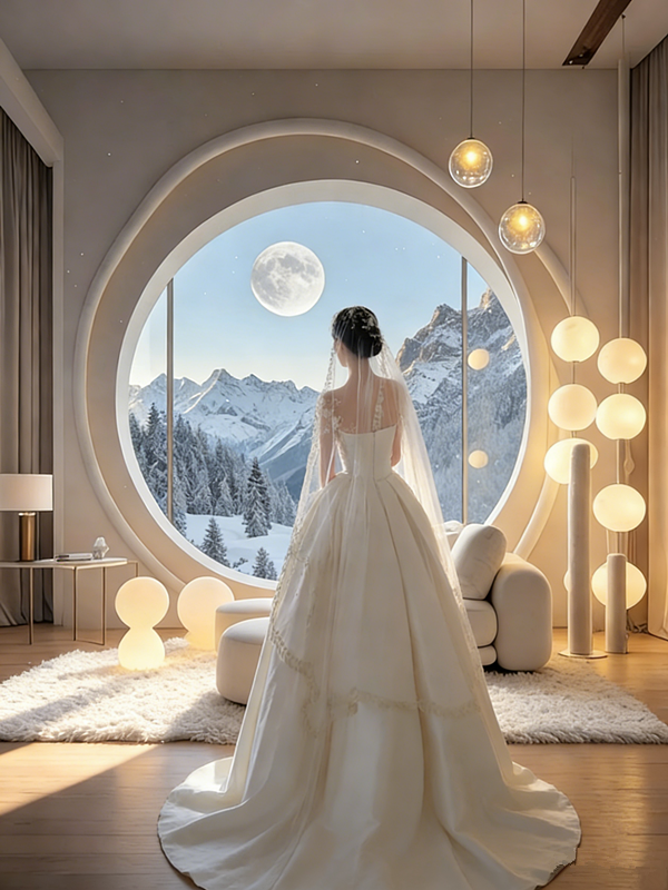 White strapless, fitted waist, long ball gown with a full skirt, suitable for both balls and wedding dresses R8028