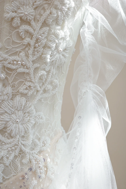 Off-white strapless fitted long ball gown, bridal dress R8527