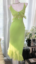 Light green halter-neck fitted long ball gown R7650
