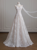 White lace strapless fitted long ball gown/bridal dress R8236