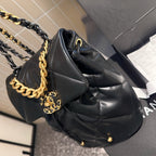 CHANEL 24C Black Lambskin Quilted 19 Flap Backpack Mixed Hardware