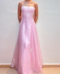 long prom dress pink evening gown