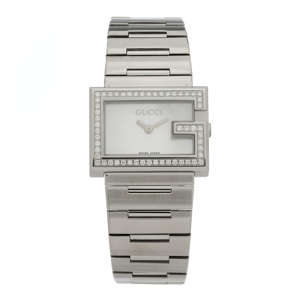 Stainless Steel Diamond Bezel Mother of Pearl 31mm 100L Quartz Watch
