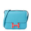 Epsom Enamel Constance 18 Bleu Du Nord Rouge de Coeur