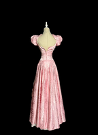Light pink off-the-shoulder fitted waist slim-fitting ball gown with a full skirt R8107