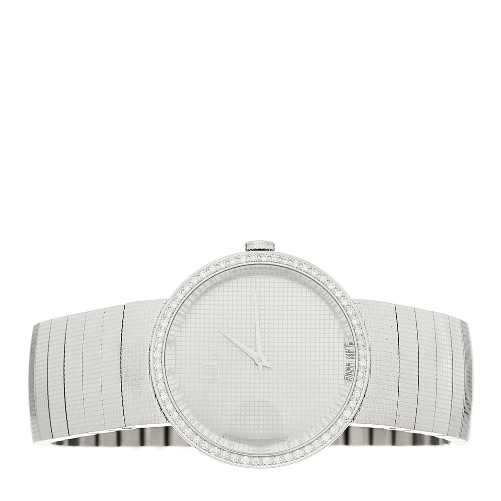 Stainless Steel Diamond Bezel 33mm La D De Dior Quartz Watch