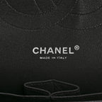 Shiny Crumpled Calfskin Quilted Jumbo Double Flap So Black