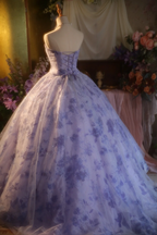 Purple strapless fitted waist ball gown/bridal dress R7271