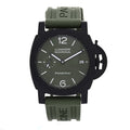 Carbon Rubber 40mm Luminor Quaranta Carbotech Automatic Watch Green PAM01526